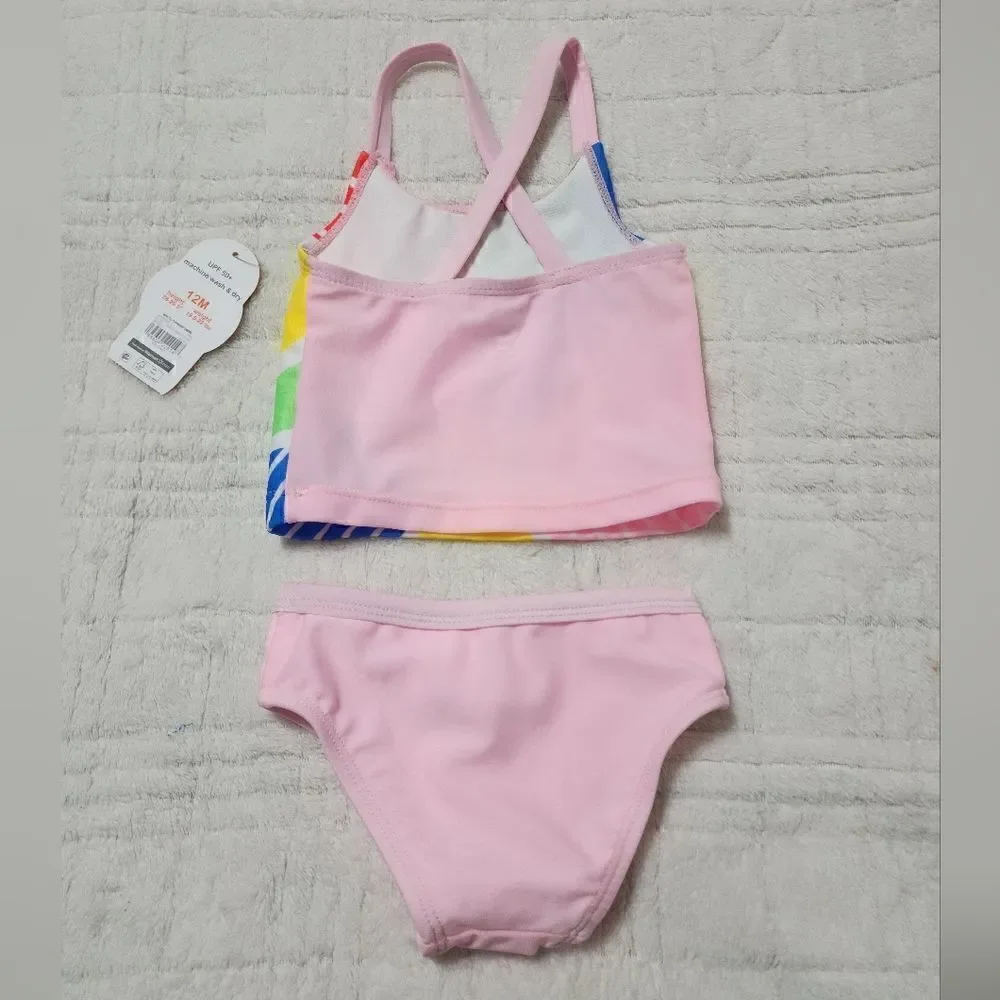 Wonder Nation Toddler Girl Sunshine SwimTankini Set, 2-Piece, Size 12M